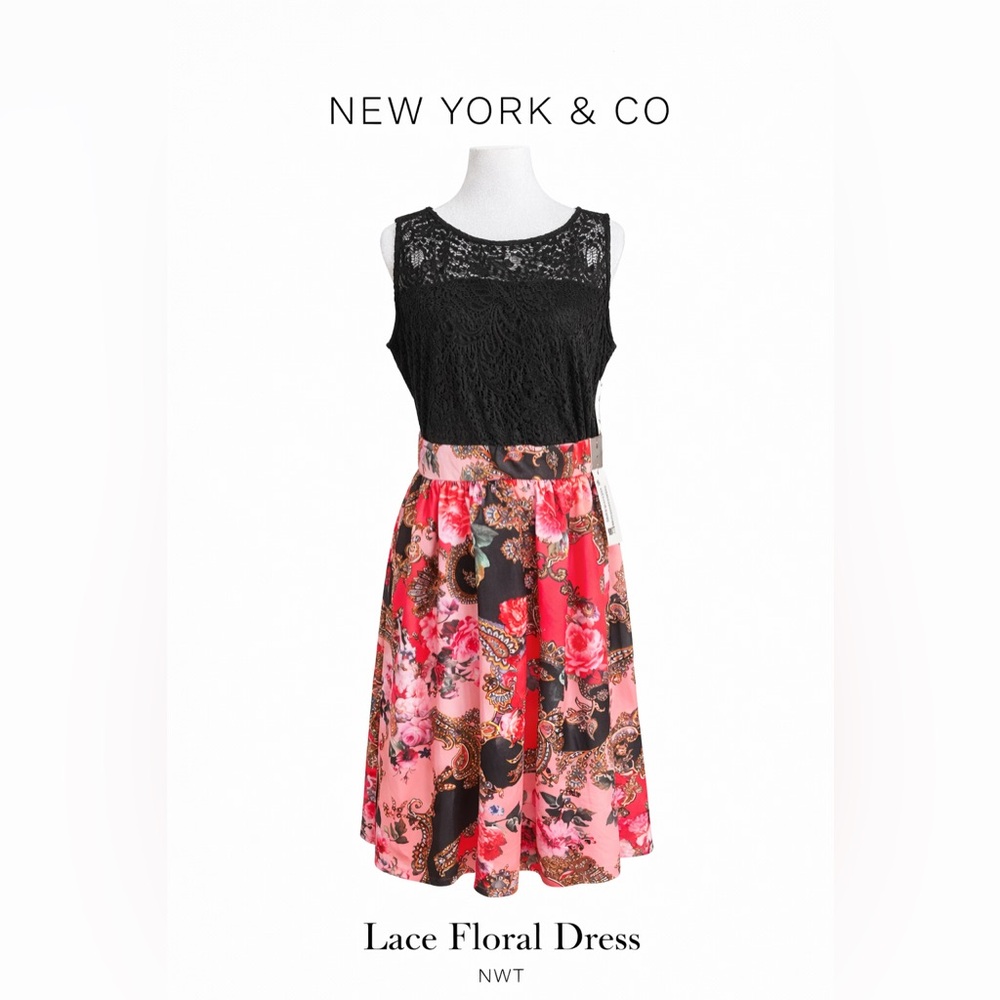 New York & Company Light Pink Brand Label on Black Fabric NWT
